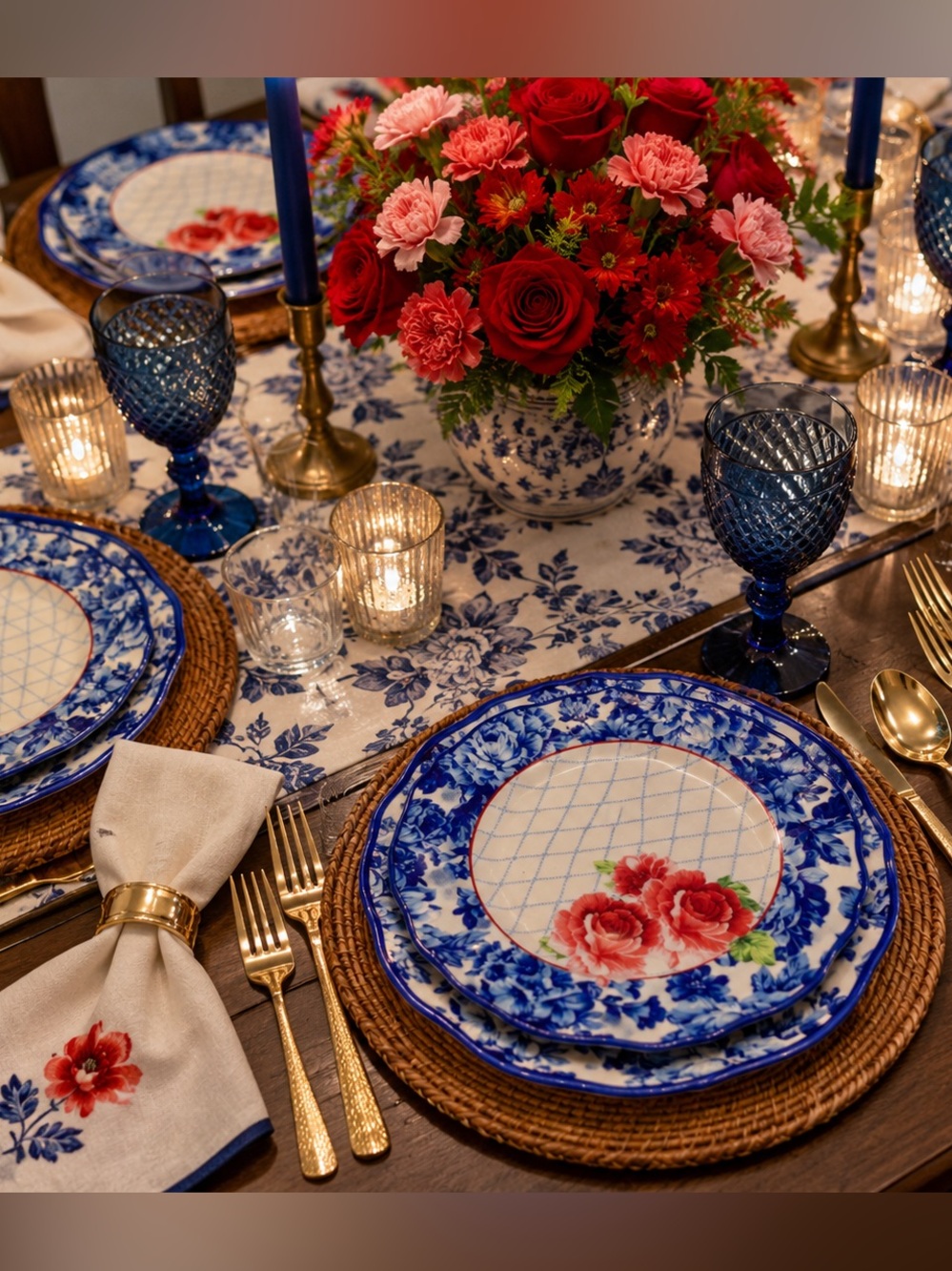 The Pioneer Woman Set of 4 Heritage Floral Ceramic Dinner Plates
